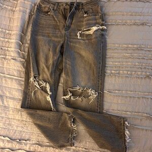 American Eagle Outfitters Distressed Brown Straight Leg Jeans